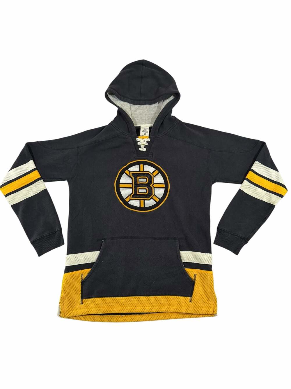 CCM Boston Bruins NHL Lace-Up Jersey Hoodie Youth XL (18)